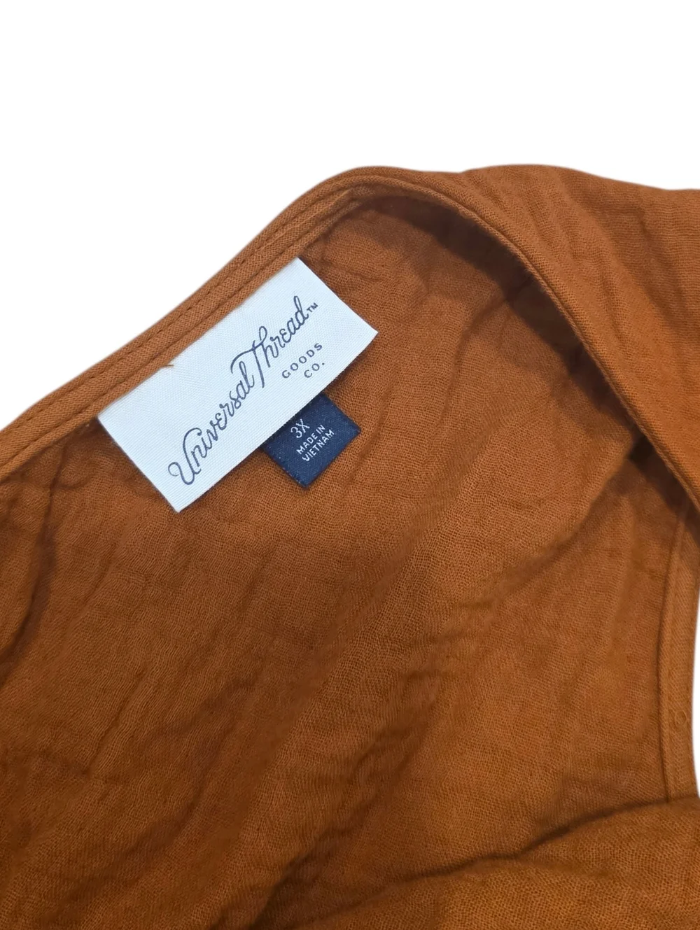 Universal Thread Burnt Orange Gauze Sleeveless Tiered Dress 3x - Picture 5 of 6